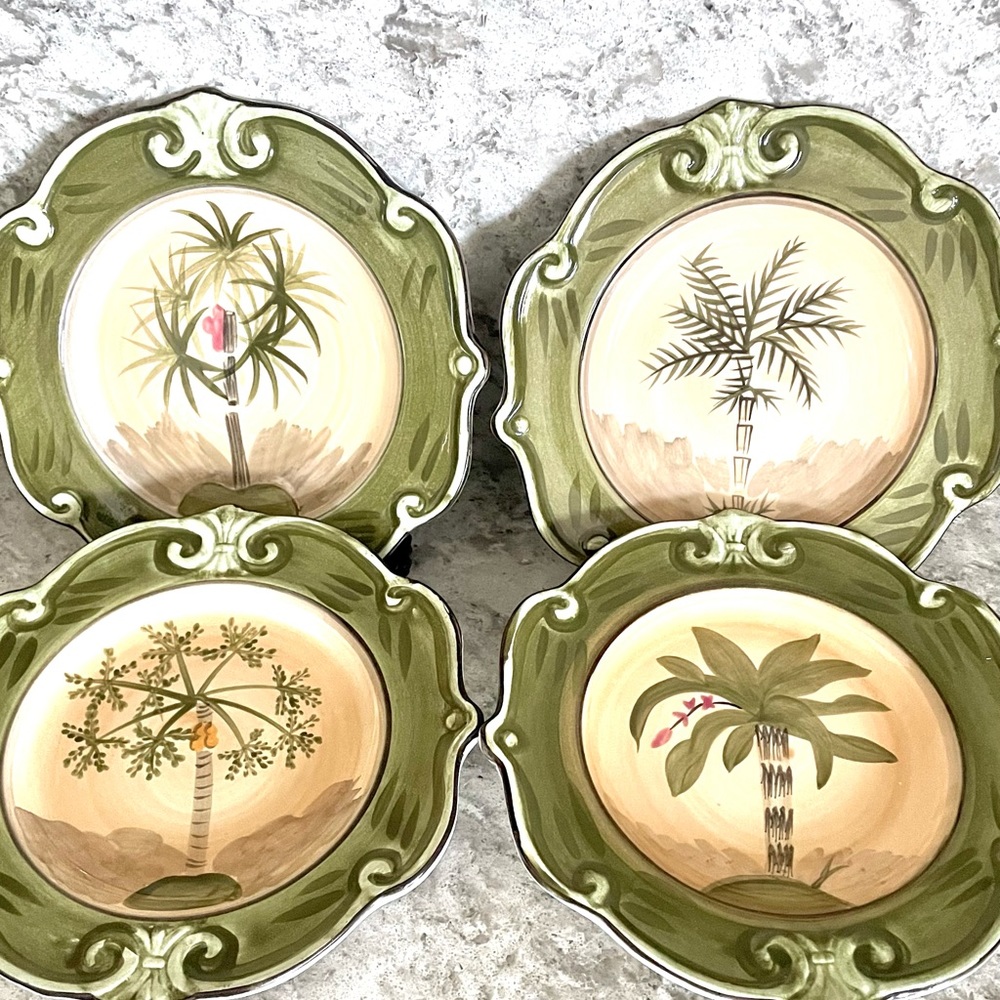 Set of four tropical dessert plates - Picture 4 of 4